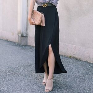🆕Express Black High Waist Wrap Front Maxi Skirt M